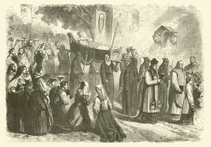 Funeral Procession of a Young Girl, Sparanise, Italy by Gustave Janet