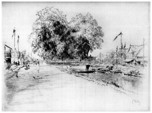 Canal at Troyes, c1880-1930
