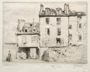 La rue Lacépède: the Courtyard of the Steelworker Cottens by Gustave Leheutre