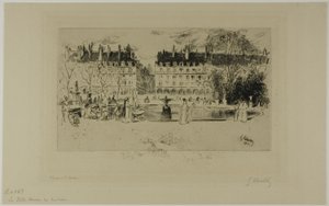 Little Pond at the Tuileries by Gustave Leheutre