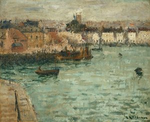 In Front of the Port of Dieppe by Gustave Loiseau