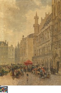 The Grande Place in Brussels by Gustave Walckiers