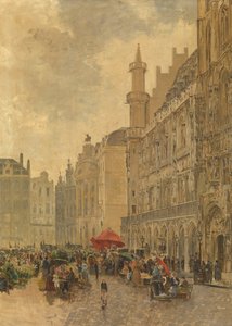 The Grand Place in Brussels by Gustave Walckiers