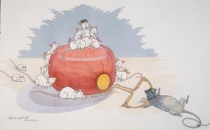 WWI / The Punished Gourmand / Caricature by G. Wendt