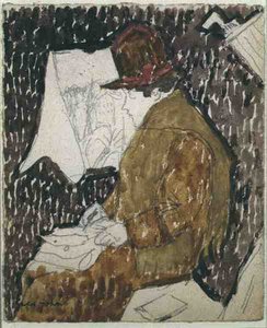Profile of a Woman in a Railway Carriage by Gwen John