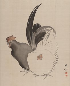 Cock and Hen by Gyokusho Kawabata
