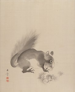 Squirrel Eating Chestnuts by Gyokusho Kawabata