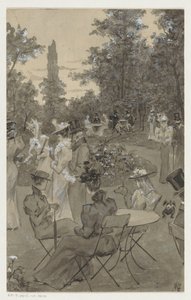 Recreating People in a Park by H.C. Louwerse (signed by artist)