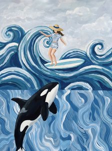 Surfer Girl and Orca
