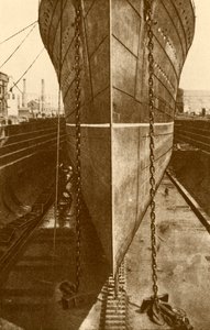 The Mauretania in Dry Dock, c1930 by H. Aslin