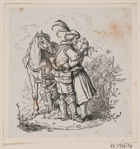 A Rider Kisses a Young Girl by H. C. Henneberg