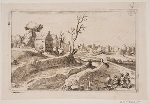 Landscape with Chapel with a Small Cross on the Gable by H. Rosenkilde
