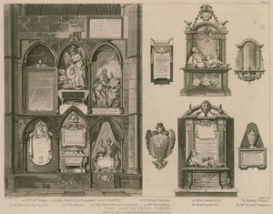 West side of Poets Corner, Westminster Abbey, London by H. Villiers