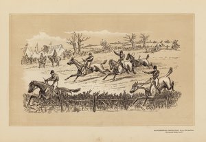 The Tumbletown Steeple-Chase, No 11, The Last Fence by Hablot Knight (1815 92) Browne