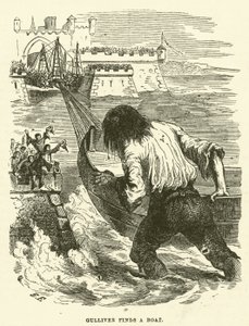 Gulliver finds a boat
