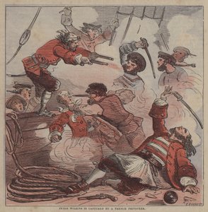 Peter Wilkins is captured by a French privateer by after Hablot Knight Browne