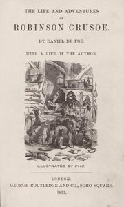 Title-page for The Life and Adventures of Robinson Crusoe by after Hablot Knight Browne