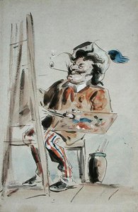 Caricature of an artist by Hablot Knight Browne