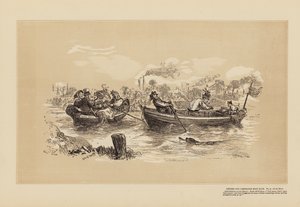 Oxford and Cambridge Boat Race, No 2, On the River by Hablot Knight (1815 92) Browne