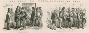 The Great Cab Strike - sketches by Phiz by Hablot Knight Browne