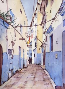 A Quiet Walk, Chefchaouen, Morocco
