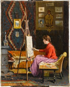 Girl Painter and Her Studio