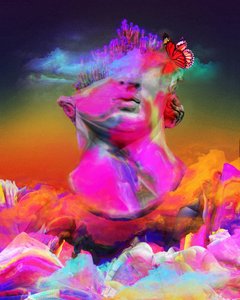 Vibrant Psychedelic Statue