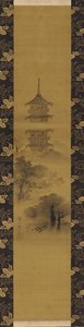 A Pagoda, Edo Period by Hanabusa Itcho