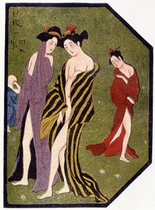 Young Japanese women leaving the bath - in 