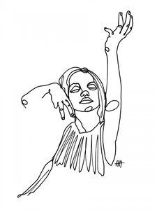Elegant Line Art Woman