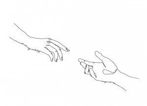 Minimalist Hands Reaching