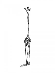 Whimsical Tall Giraffe Drawing