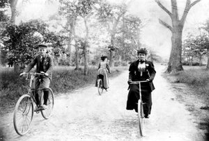 Maynard MacDonald and His Grandmother, Hannah Maynard, Cycling in Beacon Hill Park, Victoria by Hannah Maynard