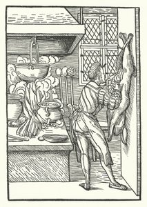 A Cook Butchering a Hare by Hans (after) Burgkmair