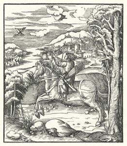 Archduke Maximilian of Austria Hunting on Horseback by Hans (after) Burgkmair