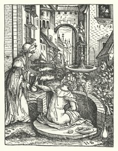 Bathsheba in Her Bath by Hans (after) Burgkmair