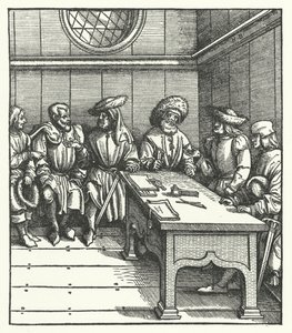 Council of Flemish peasants rebelling against the rule of Archduke Maximilian of Austria by Hans (after) Burgkmair