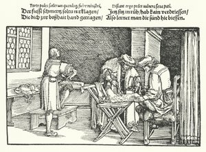 Leg ulcers or sores by Hans (after) Burgkmair