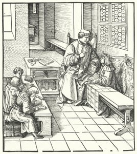 Maximilian receiving instruction by Hans (after) Burgkmair