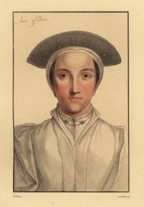 Anne of Cleves or Amalia of Cleves (engraving) by Hans (after) Holbein the Younger