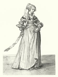 Costume of a woman of Basel by Hans (after) Holbein the Younger