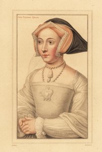 Jane Seymour, Queen of England, third wife of King Henry VIII (engraving) by Hans (after) Holbein the Younger