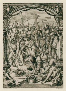 Jesus Christ, Nailed to the Cross (engraving) by Hans (after) Holbein the Younger