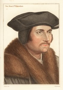 Sir Thomas More, Lord Chancellor to King Henry VIII (engraving) by Hans (after) Holbein the Younger