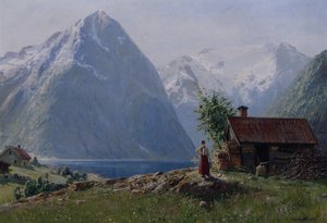 Girl in a Fjord Landscape