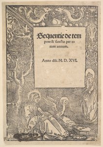 Saint John the Evangelist on Patmos, title page from Hymni de tempore et de sanctis by Hans Baldung