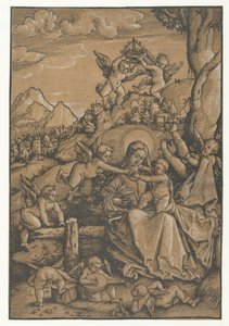 Mary with Child with Eight Angels in a Landscape by Hans Baldung Grien