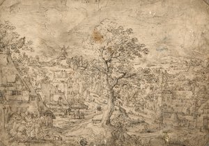 Landscape with Abraham and Angels by Hans Bol