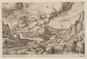 Plate 26, from Landscapes with Scenes from the Old and New Testament and Ovid’s Metamorphoses by Hans Bol