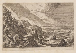 Plate 2, from Landscapes with Scenes from the Old and New Testament and Ovid’s Metamorphoses by Hans Bol